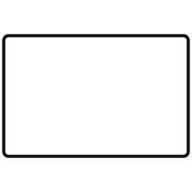 Schildrohling | Grund weiß mit schwarzem Rand | 600x900x2 mm | flach | einseitig | RA1/A