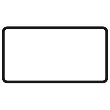 Schildrohling | Grund weiß mit schwarzem Rand | 231x420x2 mm | flach | einseitig | RA1/A