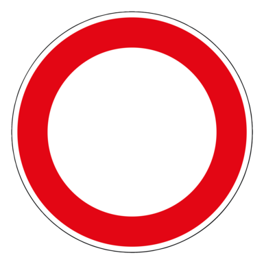 Verkehrszeichen 250 | Verbot für Fahrzeuge aller Art