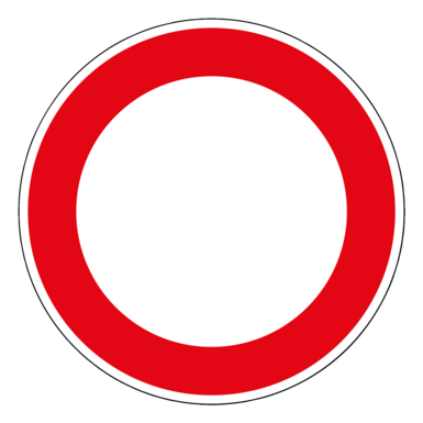 Verkehrszeichen 250 | Verbot für Fahrzeuge aller Art