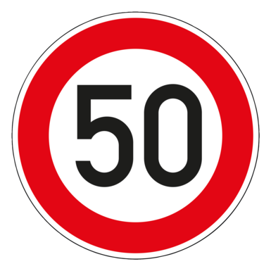 Verkehrszeichen 274-50 | Zulässige Höchstgeschwindigkeit 50 km/h