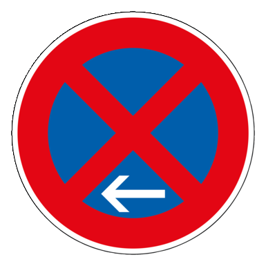 Señal de tráfico 283-11 | Parada y estacionamiento prohibido (término)